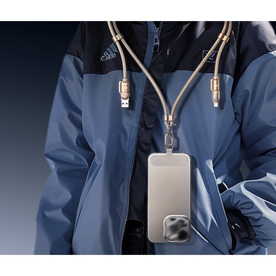 تعليقة رقبة + سلك شاحن شامل بقوة 240W من ريماكس