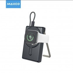 بور بانك شحن لا سلكي للجوال والسماعه والساعه  10 الف امبير بقوة 38.5W من MAXCO - اسود 