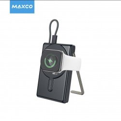 بور بانك شحن لا سلكي للجوال والسماعه والساعه  10 الف امبير بقوة 38.5W من MAXCO - اسود 