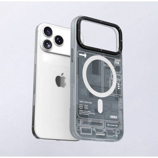 كفر ايفون 17 تصميم رسومات عصريه من YOUNGKIT اسود