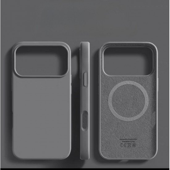 كفر ايفون 17 سيلكون من LE PRIUS رمادي