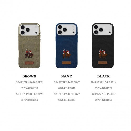 كفر ايفون 17 قماش باربرا ماج سيف  من بولو  ازرق