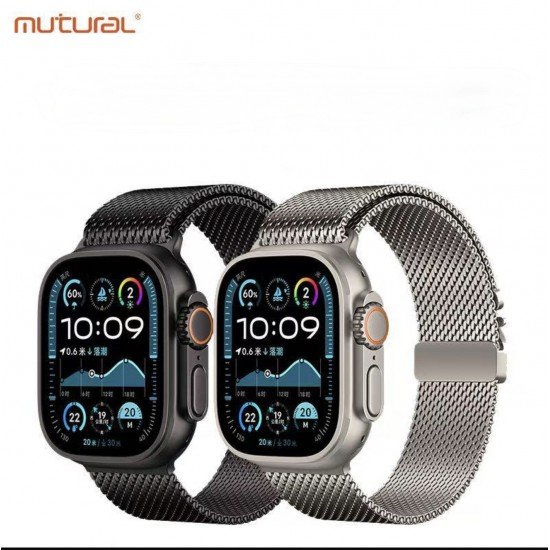 سوار ساعة ابل مقاس 42-44-45-46-49 استايل ستيل اسود