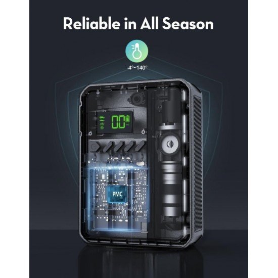 مشغل بطارية سيارة (Jump Starter) مع منفاخ هواء مدمج من راف باور (RAVPOWER).