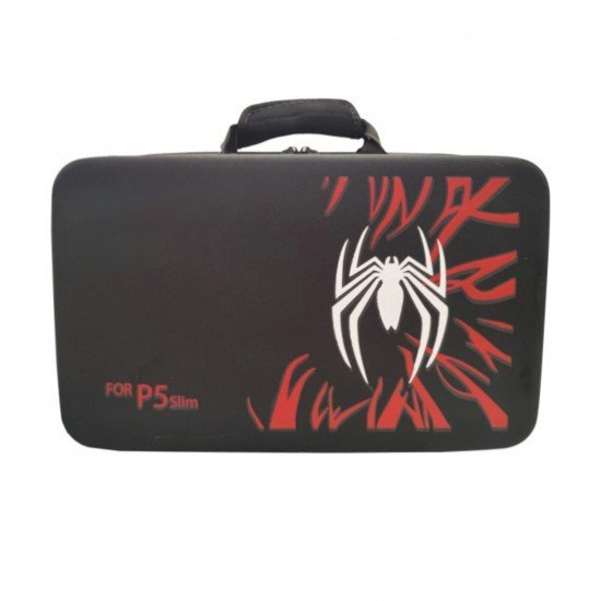 شنطة بلاستيشن 5 سليم شعار سبايدر مان اسود-رصاصي