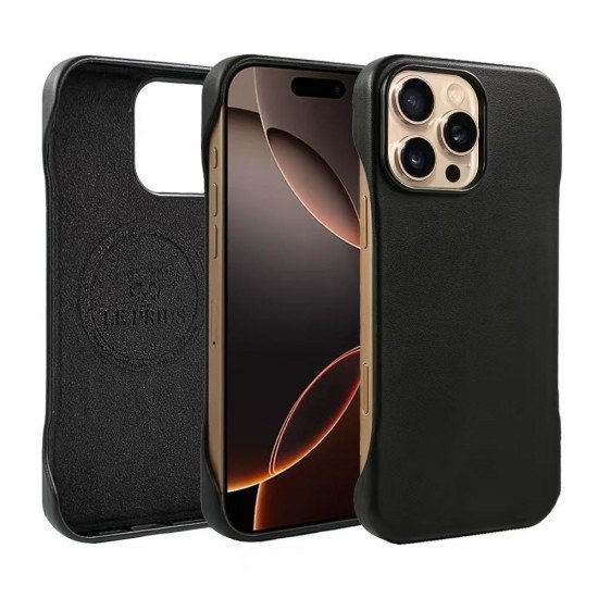 كفر جلد  TIGRESSسليم بدون أطراف تصميم مميز  اسود-بني ايفون 16 برو ماكس