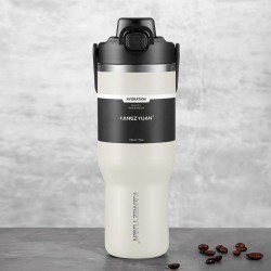 مق ترمس بارد حار 1000ML مقاوم للصداء من KANGZYUAN ابيض