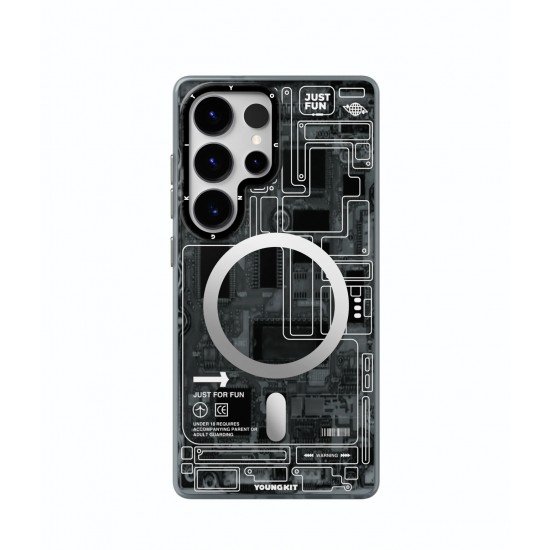 كفر YOUNGKIT S24/S25 ULTRA بتصميم عصري اسود