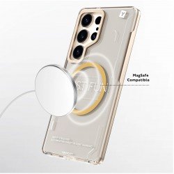 كفر YOUNGKITS25 ULTRA JUST FUN بتصميم عصري شفاف تيتانيوم صحراوي 