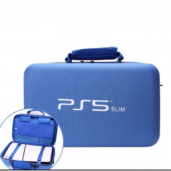 شنطة بلاستيشن 5 سليم اسود-ازرق-رمادي
