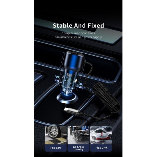 شاحن سياره منفذ USB-C+ USB من شركة 2BE