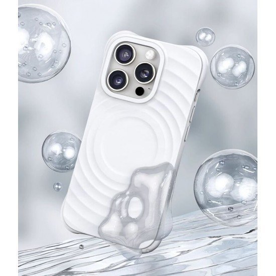 كفر سيلكون DEVIA بتصميم عصري ايفون 16 ابيض