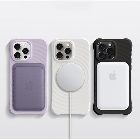 كفر سيلكون DEVIA بتصميم عصري ايفون 16 ابيض