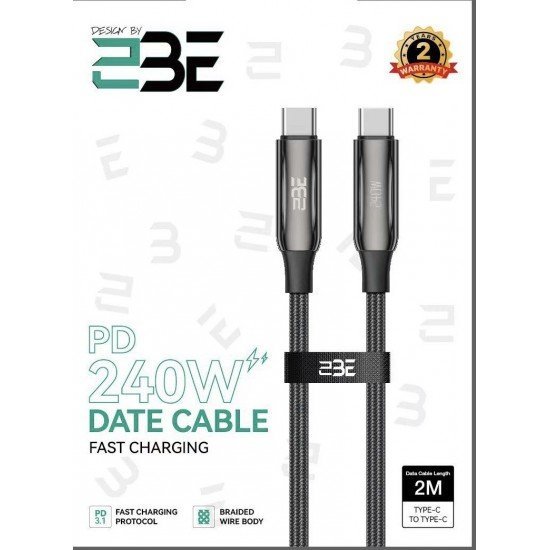 سلك شاحن توبي 2m  تايب سي بقوة 240w