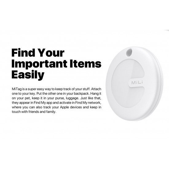 جهاز تعقب MITAG من MILI اندرويد ابيض- اسود