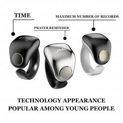 خاتم التسبيح الذكي  5مقاسات من weslamic + هدية سجادة صلاة 