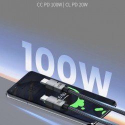 سلك شاحن  توبي USB-c+نقل بيانات بقوة 100w من ماركة 2BE