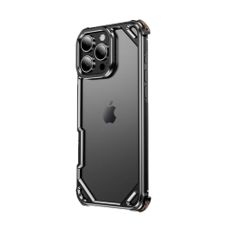 إطار معدني بتصميم عصري من الألومنيوم اسود ايفون 15-16