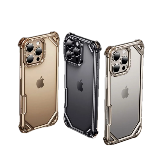 إطار معدني بتصميم عصري من الألومنيوم تيتانيوم طبيعي ايفون 15-16