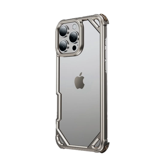 إطار معدني بتصميم عصري من الألومنيوم تيتانيوم طبيعي ايفون 15-16